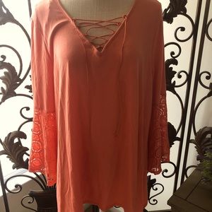Never worn peach new directions blouse